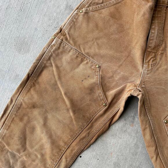 Vintage Y2K Carhartt brown double knee work wear carpenter pants - Picture 8 of 12